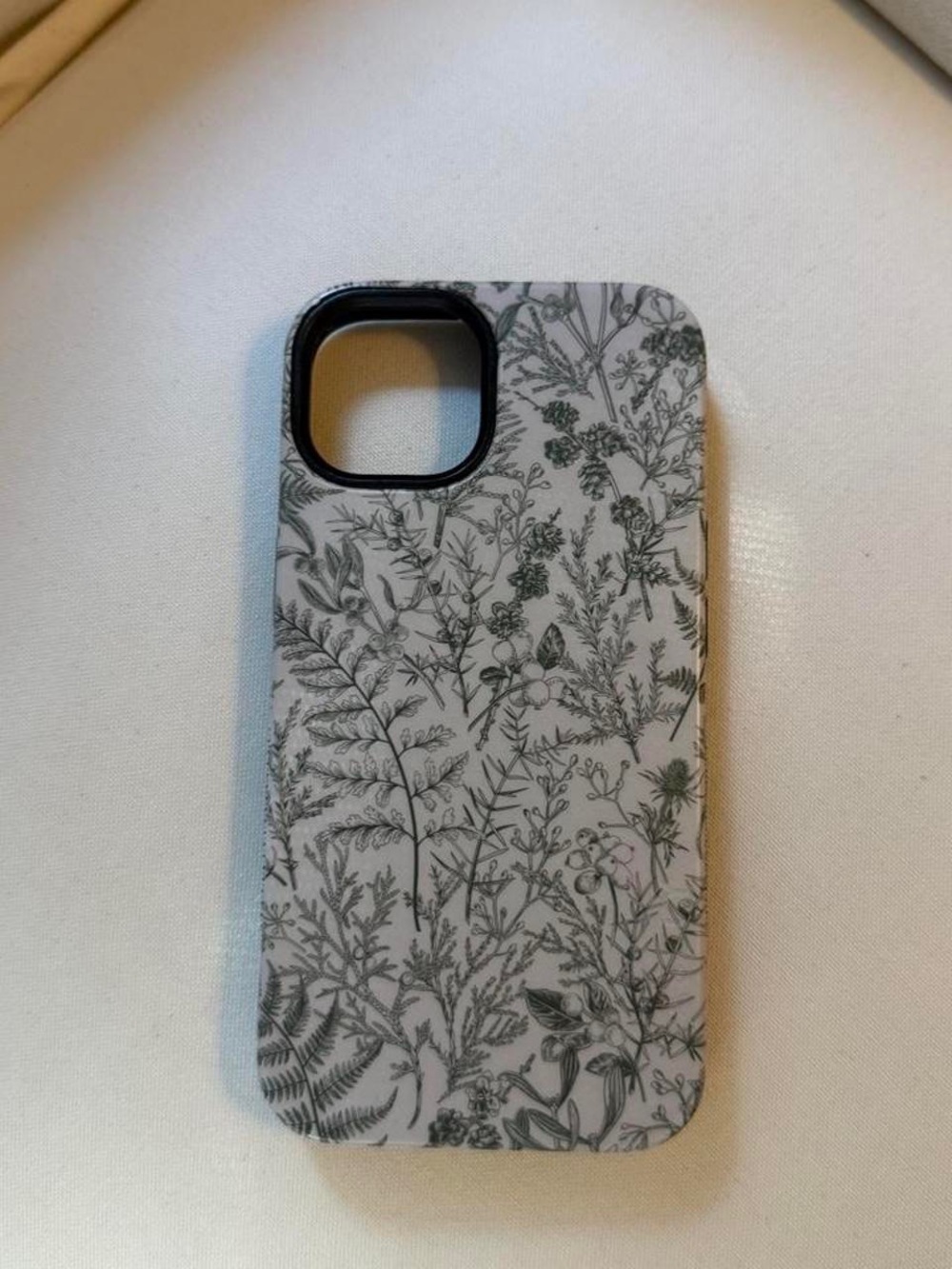 Floral Botanical Protective Phone Case in Gray